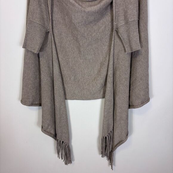 Mersea Light Brown Fringe Bottom Short Sleeve Sweater - Picture 4 of 9